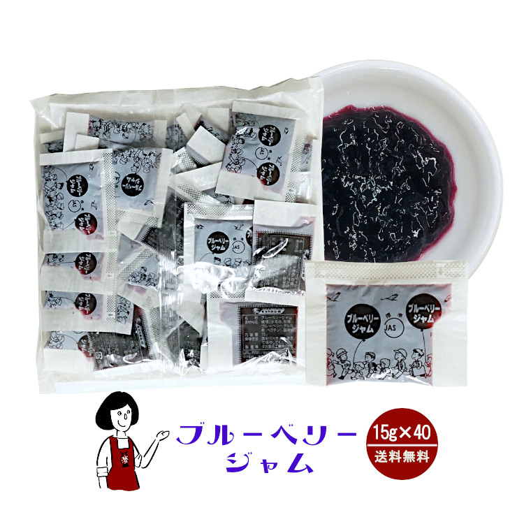 タカ食品 ブルーベリージャム 15g×40袋 / ジャム ブルーベリー 給食用ジャム 小袋 送料無料