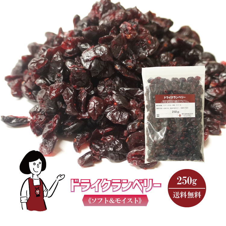 ドライクランベリー 250g / クランベリー モイストタイプ アメリカ産 ドライフルーツ チャック付 送料無料