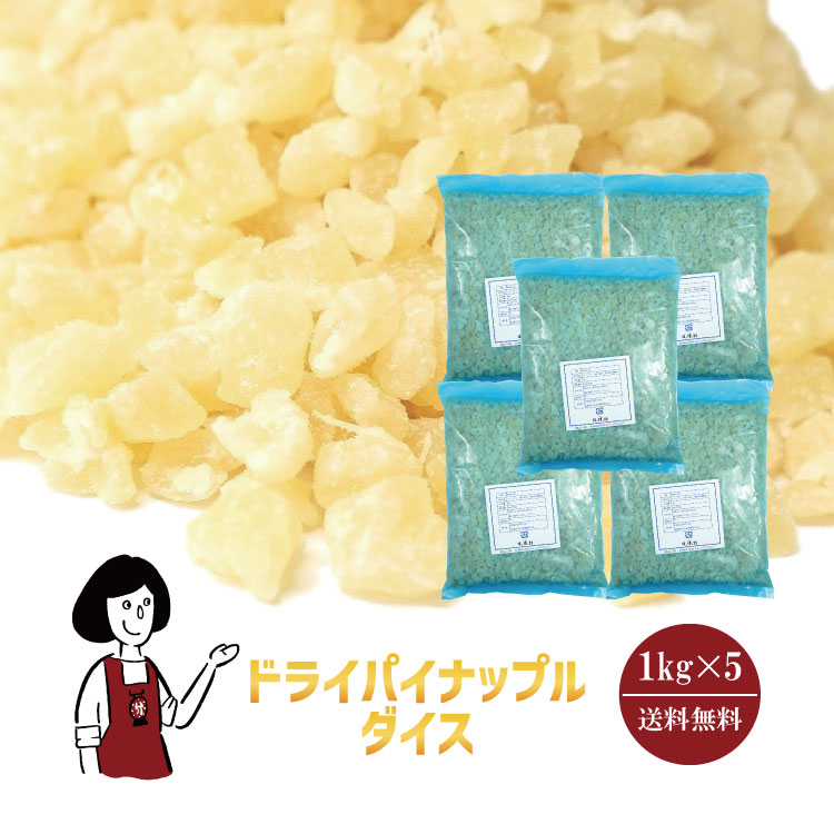 正栄食品 ドライパイナップルダイス 1kg×5袋 / パイナップル ダイスカット タイ産 ドライフルーツ チャック付 送料無料