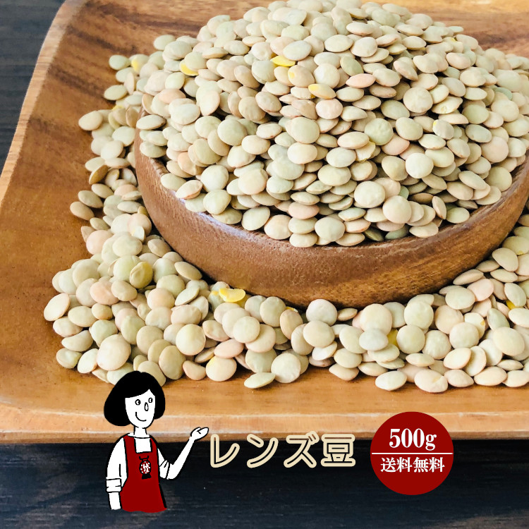 レンズ豆 500g / チャック付 メール便 送料無料
