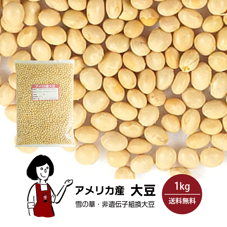 アメリカ産大豆 1kg / チャック付 メール便 送料無料