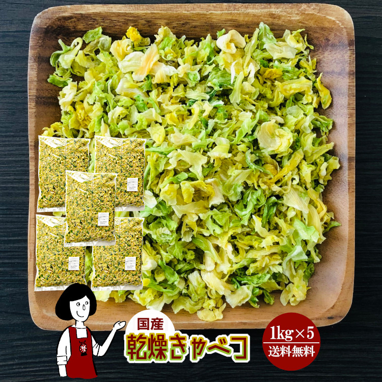 国産 乾燥キャベツ 1kg×5 / 宅配便 送料無料