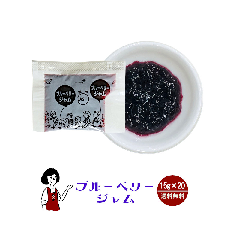 タカ食品 ブルーベリージャム 15g×20袋 / ジャム ブルーベリー 給食用ジャム 小袋 送料無料