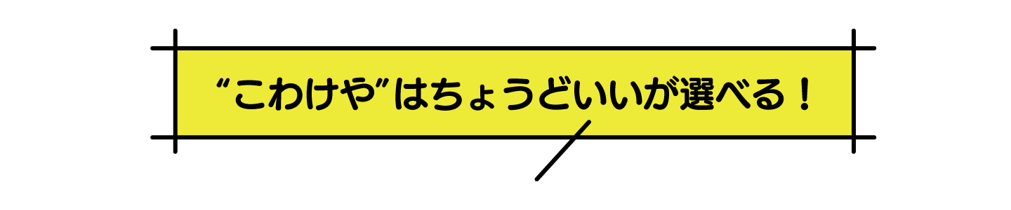 ちょうどいいが選べる