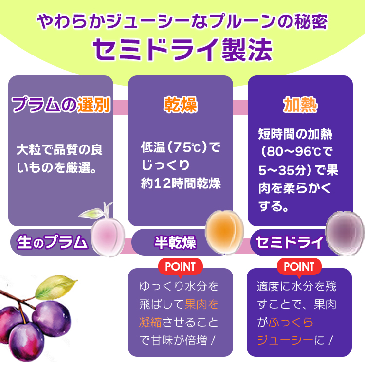 保存料無添加 砂糖不使用 オイル不使用 業務用 カリフォルニア 高品質 ドライプルーン