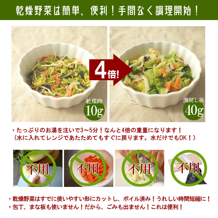 乾燥野菜 九州産 国産 ボイル済み ドライベジ 保存食 時間短縮
