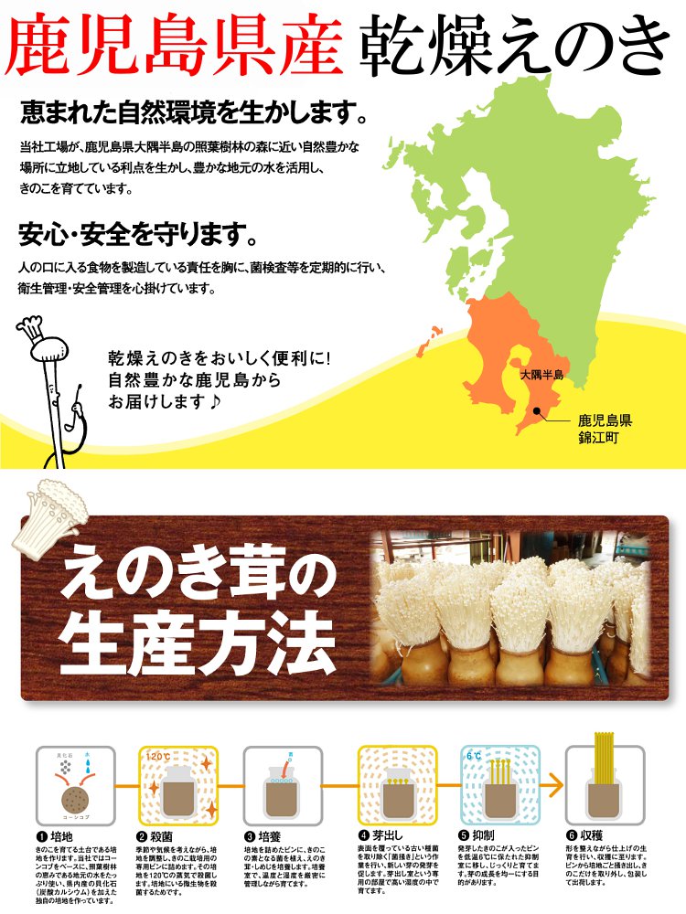 鹿児島産 九州 国産 えのき茸 保存食