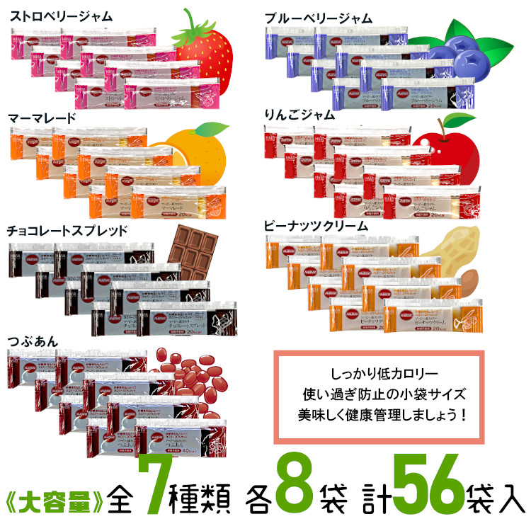 小袋 アソート ジャム マービー 低カロリー 携帯用 使いきり アウトドア ポーション