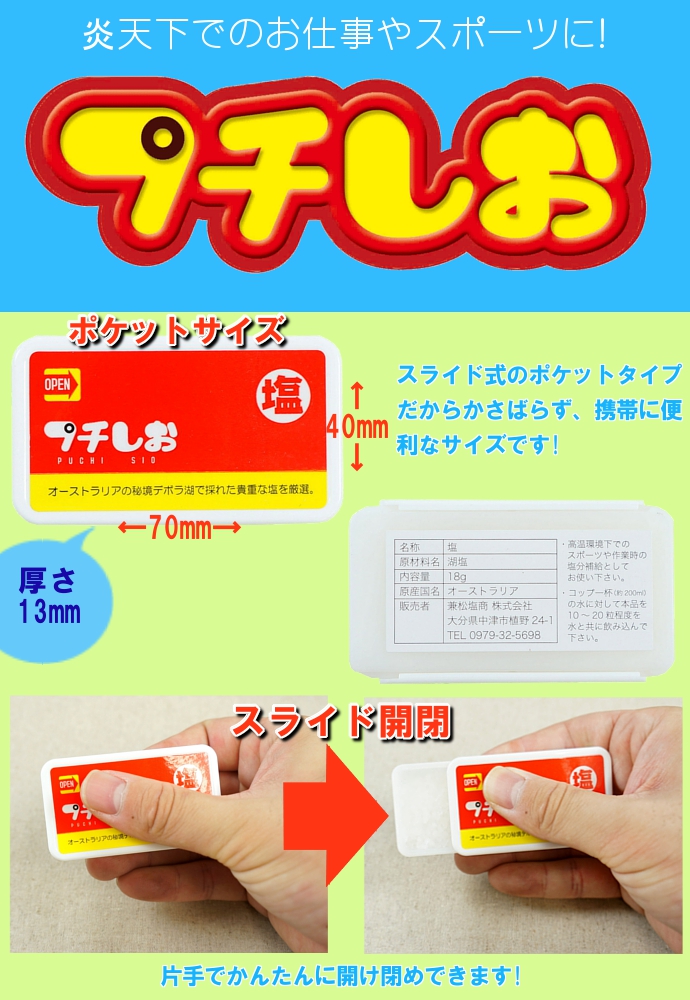 ソルト 塩 携帯用 デボラ湖塩 熱中症予防 スポーツ 夏の行事 炎天下 塩分補給