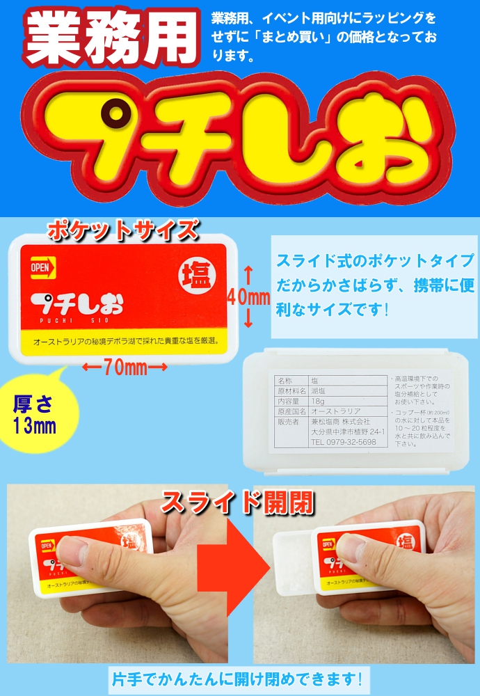 ソルト 塩 携帯用 デボラ湖塩 熱中症予防 スポーツ 夏の行事 炎天下 塩分補給